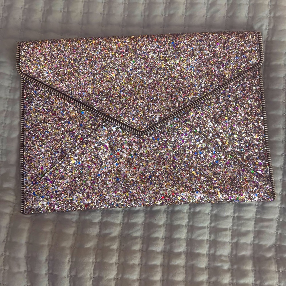 Rebecca Minkoff clutch rainbow sparkles 🌈
